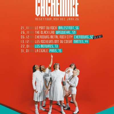 Voici les dates pour cette fin d’année ! Et Janv 2026 !

🔻NOVEMBRE 2025 🔻
NOV 21 |  @aupontdurock_ - MALESTROIT - 56
NOV 26 | @theblacklab_mofo - WASQUEHAL - 59

🔻DÉCEMBRE 2025 🔻
DÉC 6 | @le__circuit - CHERBOURG - 50
DÉC 13 | @rockeurs_nantes - NANTES - 44

🔻JANVIER 2026 🔻
JANV 22 | @lesmenuires - MENHUIRES - 73
JANV 31 | @lacigaleofficiel - PARIS - 75

Ready ? Tu as ton billet ??
On a hâte de vous croiser 😘❤️
Tous les billets du 🔻RESET TOUR🔻 dans la Bio 

Bisous 😘❤️💋💋

@ragetour @epheliderp 

#tourlife #newtour #resettour #tournée #cachemiremusic #rockfrancais #livemusic #concert #rockinde #groupederock #rocknroll #musiquefrançaise #scenefrancaise